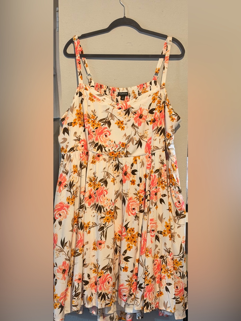 Torrid Mini Challis High-Low Skater Dress Floral Sleeveless Size 3X